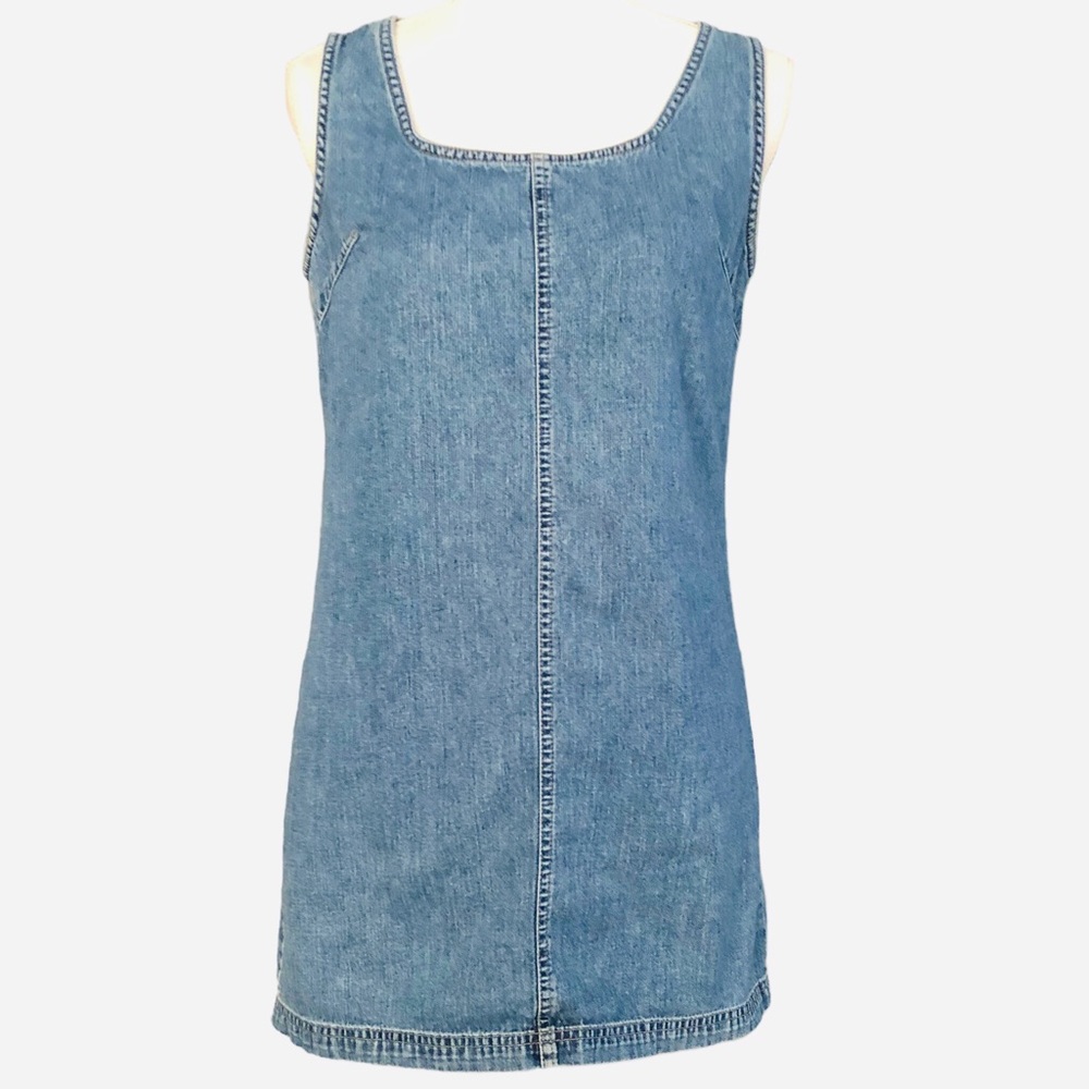 Vintage GAP 90’s denim jumper dress tag size 8 100% cotton